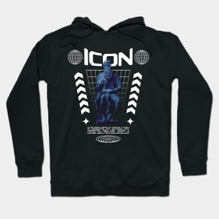 Icon Statue Blue Purple Modern Streetwear Graphic Design Hoodie